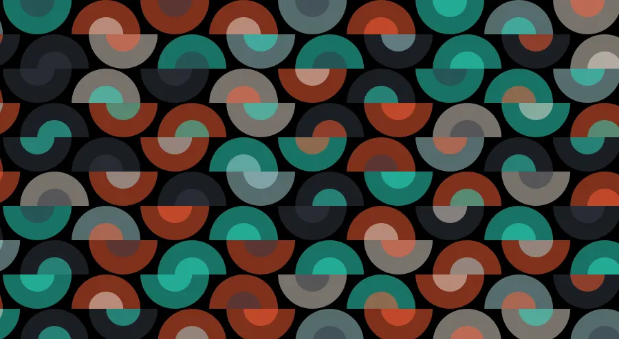 A repeating geometric pattern that features a series of circular shapes arranged in a staggered layout, creating a rhythmic visual effect. This design would work well for backgrounds in websites or applications, adding a modern and playful touch to user interfaces. Ideal for enhancing the aesthetics of digital projects, it demonstrates an effective use of symmetry and contrast, making it a versatile choice for various creative contexts. pattern, geometric, background, design, abstract