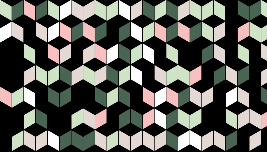 A seamless geometric pattern with varying shades creating a three-dimensional cube illusion, reminiscent of a modern tessellation design suitable for a background or wallpaper in a web design context. geometric, tessellation, seamless, pattern, background