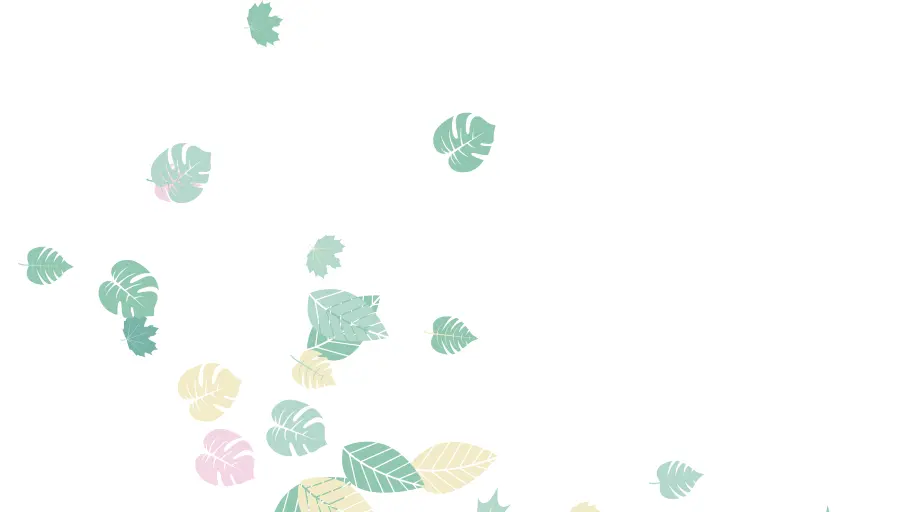 Step into a natural oasis with 'Leaves,' an artistic pattern of green, pink, and yellow leaves on a white background. This abstract composition is perfect for websites looking for a fresh, organic feel. Green Pink Yellow Leaves, Abstract Composition, White Background, Natural Design, Artistic Pattern
