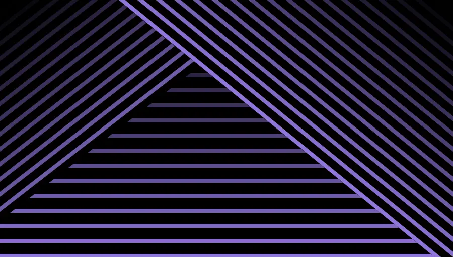 'Stripes' stands out with its bold purple and black pattern. This dramatic and contemporary art piece creates a striking background, ideal for digital spaces seeking to make a bold visual statement. Purple and Black Stripes, Bold Pattern, Dramatic Background, Contemporary Art, Striking Design
