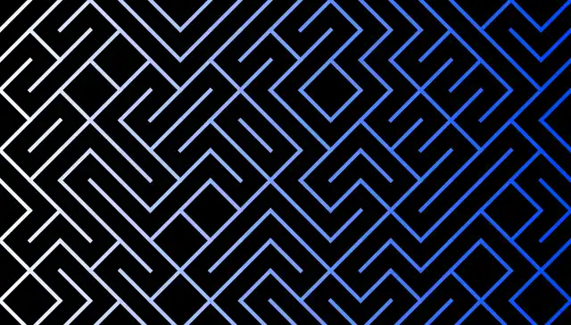 maze Navigate the intricate pathways of 'Maze,' an abstract creation with a blue and white geometric pattern. This modern, symmetrical design evokes the complexity of a labyrinth, offering a captivating background for digital spaces.