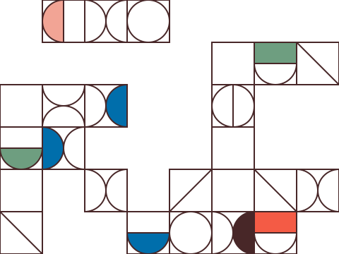 bauhaus3 Abstract geometric shapes and circles interlock in a modern, minimalist pattern, evoking a sense of both complexity and simplicity in design, suitable for backgrounds or conceptual art pieces related to web development and graphic design.