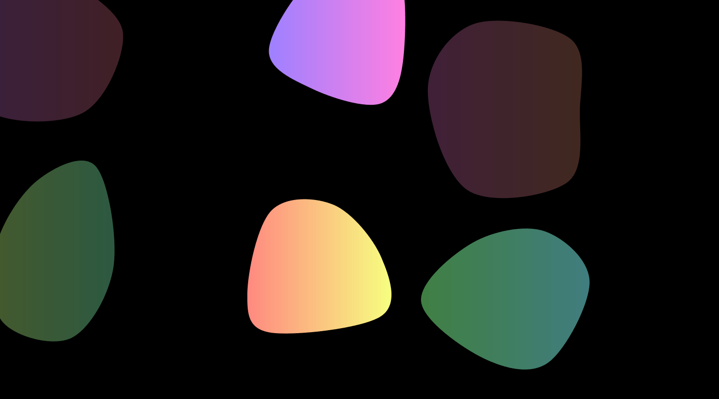 gradientblob An assortment of vibrant shapes with varying gradients, resembling modern graphic elements that could be used for a creative website background or dynamic design components in user interface styling.